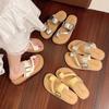 0688-7 Flat-bottomed Set of Toe French Cool Slippers for Women 2025 Summer Wear Retro Seaside Beach Shoes Soft-soled Shoes for Women