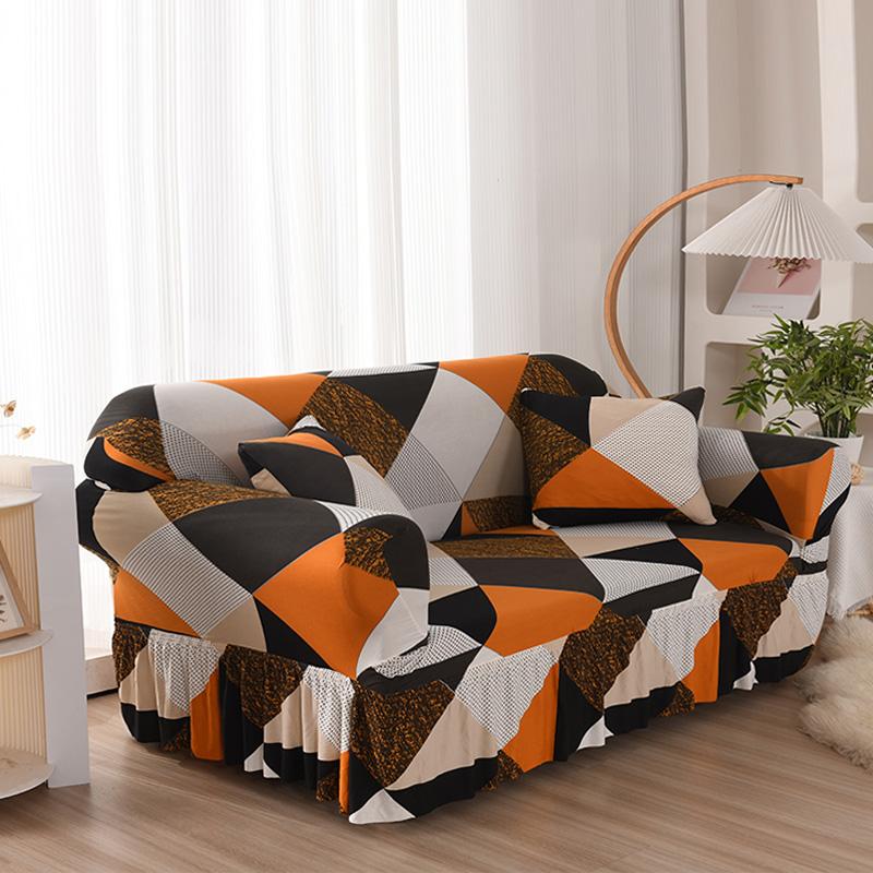 Geometric Sofa Cover Stretch Spandex Sofa Skirt Covers Non Slip Washable Armchair Couch Slipcover For Living Room