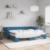 VidaXL Daybed with Trundle Bed and Mattress Blue 90x200 Cm Velvet 3197794