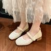 Retro Mary Jane Shoes Women's Summer New Breathable Hollow Comfortable Velcro Shoes
