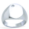 Men's Silver Signet Ring 'Charles' White Silver (rhodium) - 15x11mm