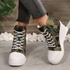 Women Sneakers Hidden Wedge Invisible Heel Canvas Shoes for Women Increased Breathable Platform Sneakers Women  De Mujer