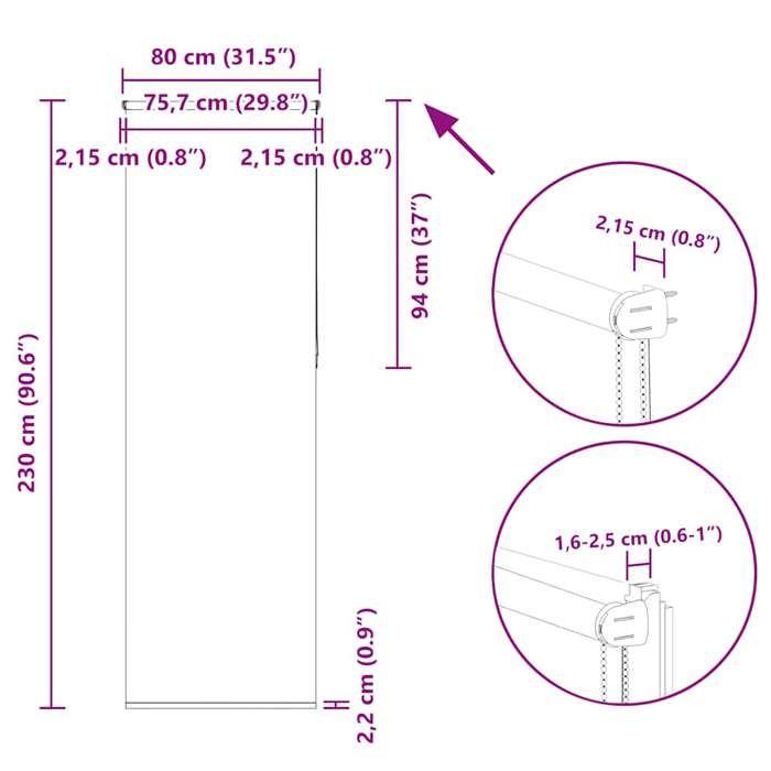 VidaXL Blackout Roller Blind Fabric Width 75.7 Cm Polyester 4011202