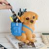 Plastic Funny Makeup Brushes Holder Labrador Desktop Organizer Home Office School Desk Decor