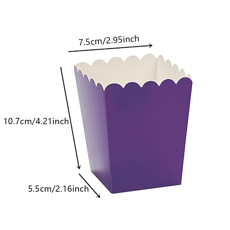 10Pcs/Set Disposable Pure Mini Paper Popcorn Box Snack Candy Box Gift For Wedding Birthday Party Treat Supplies