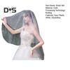 Bridal Veil with Faux Pearl Embellishment White Mesh Single Layer Wedding Veil Bridal Headpiece Hair Accessories
