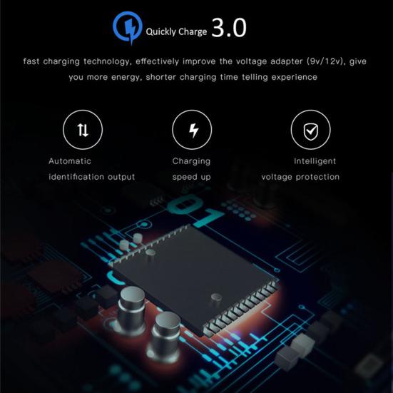 Portable QC 3.0 Quick Charge 4 USB Ports Car Cigarette Lighter Charger Adapter