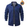 Men's Fleece And Thickened Warm Checked Button Shirt, Men's Fashionable Square Collar Casual Long-sleeved Top