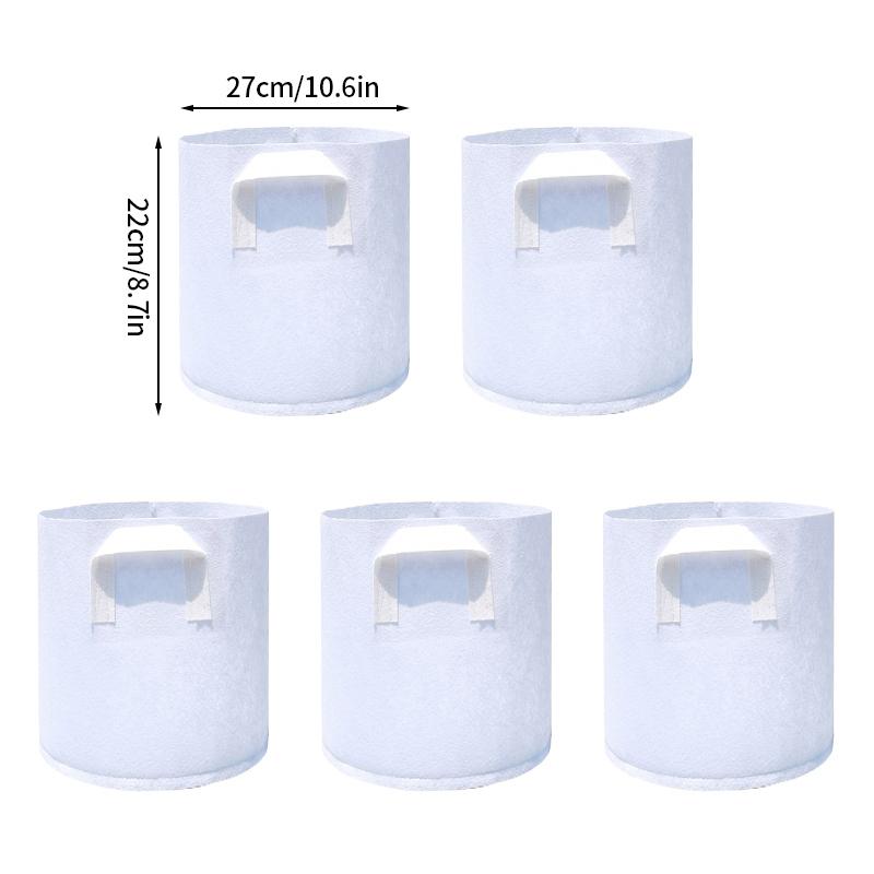5PCS Non-woven Fabric Tree Planting Bags Thickened White Large Saplings Seedling Pots Garden Flower Pots Nursery Grow Bags