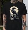 New Skull And Crow Pattern Print Mens Creative Top Casual Short Sleeve Crew Neck T Shirt Men's Clothing For Summer Outdoor Tops