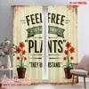 2pcs 2D Flat Printing Party Window Curtains Feel Free Talk Plants Polyester Without Electricity Family Party Perfect for Door