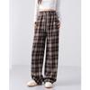 Plaid Pants Women's Autumn and Winter New High-waisted Slim Straight Loose Pear-shaped Wide-leg Pants Casual Trousers