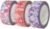 Kamiiso Sansho Washi Kimono Beauty Masking Set Cherry and Twisted Plum 15mm Wide X 7m Japanese-made Tape, 3-roll (Nadeshiko, Chrysanthemum, Blossom,