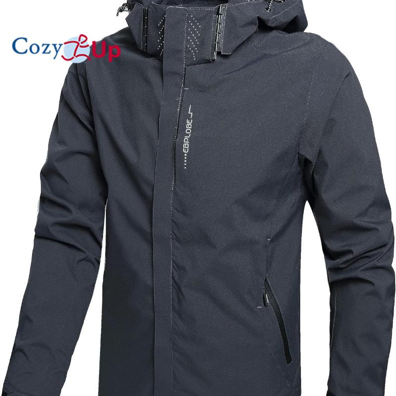 Cozy Up Men's Lightweight Waterproof Rain Jacket,Shell Hooded Raincoat Hiking Windbreake Jacket