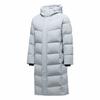 Sports Lifestyle Series Solid Color Zipper Hooded Comfortable Breathable Long Down Jacket Women Outerwear Gray Silver 462440207-2