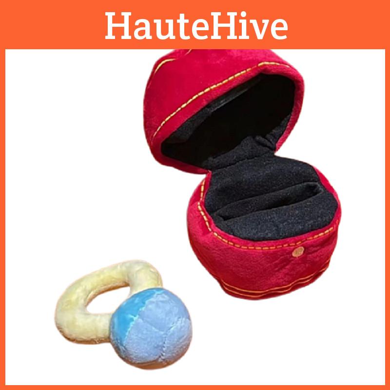 Plush Box Ring Material Diamond Pet Chew Toy Birthday Gift Set Engagement