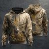 Men's Deer Hoodie Sweatshirt Fashion Classic Crew Neck Outdoor Hunting Yellow Red Drawstring Fall Winter Designer