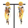 [R6188] - Silver Yellow 'Lilipoupettes' Designer Clips - 90x30 Mm