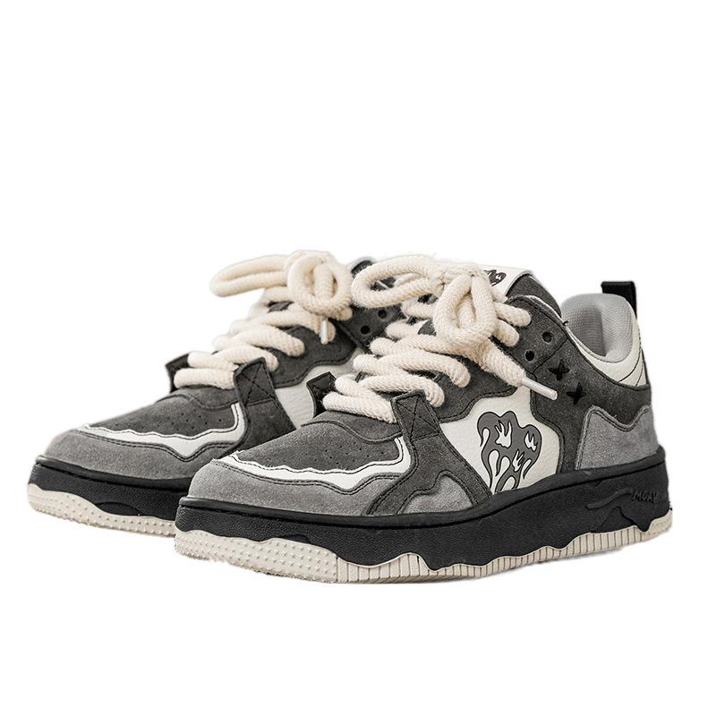 National Trend Women's Flame Mountain Retro Sneakers - Versatile Deconstructed Design for Casual Sportswear