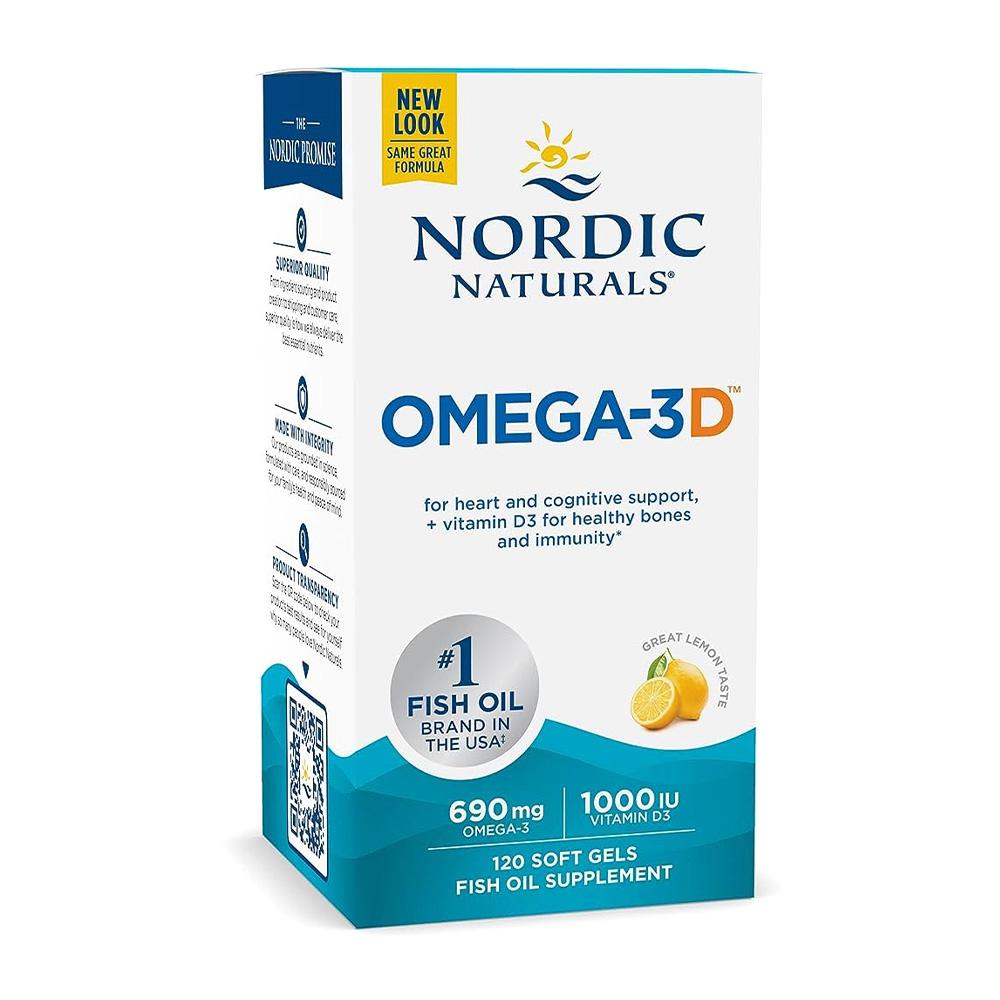 Omega-3D, 690 Mg EPA 330/ DHA 220 +1000 IU D3, Lemon Taste, 120 Softgels