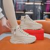 Women's 2023 Autumn High-Top Fashion Sneakers: Versatile Thick-Soled Dad Shoes In Trendy Korean Style.