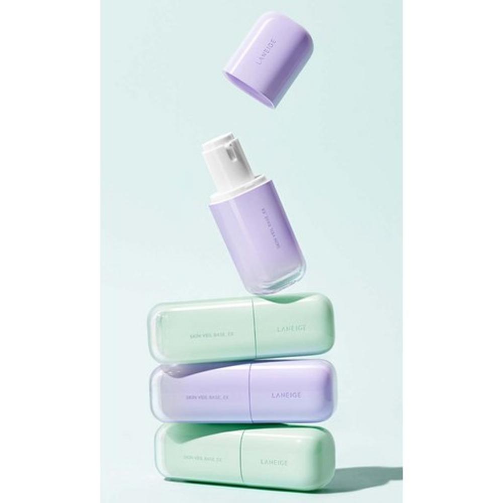 Laneige Skin Veil Base EX SPF28 PA++ Tone-Up Makeup Base 30ml, 60 Mint Green – Redness Correcting Base, Brightening Effect, Korean