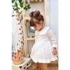 White Scalloped Baby Collar Long Sleeve Baby Girl Dress - Angel