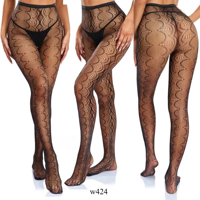 High Elasticity Jacquard Fishing Net  Sexy Silk Stockings Spider Web Silk Stockings White Moon Butterfly Jumpsuit Silk Stockings