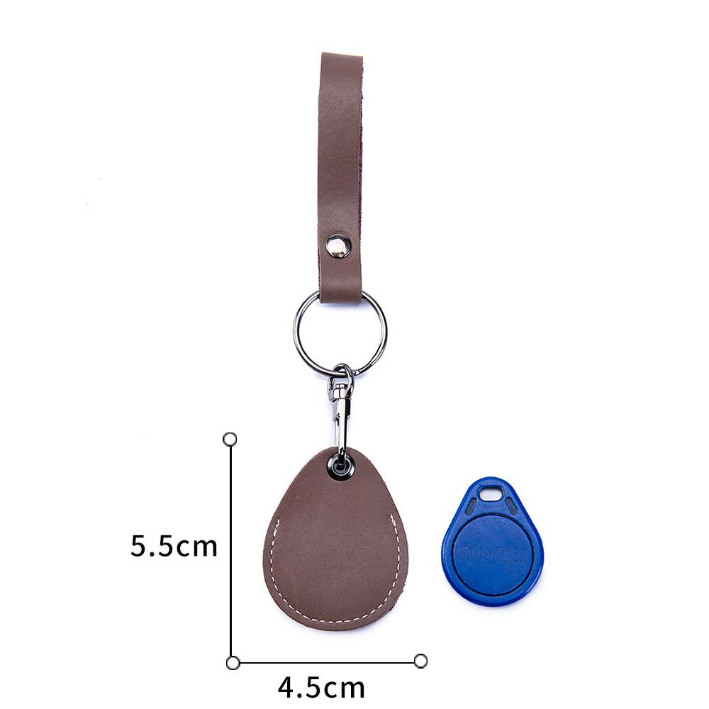 PU Leather Card Holder Keychain Key Ring Door Lock Access Tags ID Card Case Keychain Access Card Bag Key Tag Ring