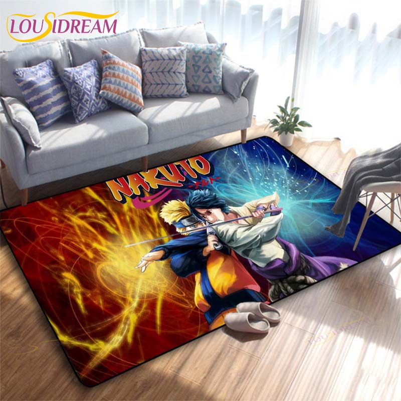 Anime Naruto 3D Printing Rug for Kitchen Doormat Bedroom Carpets for Living Room Laundry Bathroom Non-slip Floor Mat