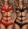 Womens Sexy Lingerie Babydoll Lace Bow Dress Nightwear G-string Sleepwear
