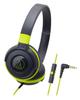 BGR Headphones Wired for Smartphones Portable Headphones STREET MONITORING Black Green Audio-Technica ATH-S100iS On-Ear