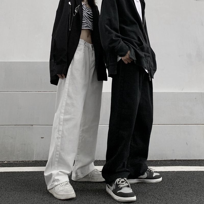 2022 Autumn Winter Fashion Korean Stytle Casual High Street Wide Leg Pant Women Jeans High Waist Harajuku Slouchy Straight Pants