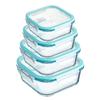 High Borosilicate Lunch Bento Box Set Heat-resistant Glass Lunch Box Sealed Box With Lid For Fresh-keeping Bowl Square Bento Box