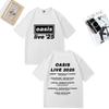 OASIS Live 25 Tour 2025 Vintage T-shirt Men Woman Casual Cotton T-shirt Clothes Hip Hop Streetwear Short Sleeve Shirts Fans Gift