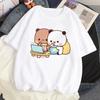 Cute Bear LOVE Unisex T Shirt Women Bubu Dudu Couple Tops Tee Summer Short Sleeve Tshirts Female Korean Casual Girl T-shirt Camisetas