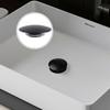Matte Black Basin Waste Pop-Up Bathroom Sink Push Button Click Clack Plug 66mm