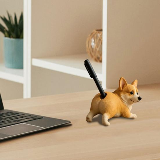 Puppy Butt Pen Holder Silly Smile Dog Pen Stand Practical Desk Organizer Corgi Gift for Dog Enthusiasts