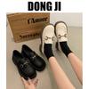 High-end Small Leather Shoes Women's Platform One-pedal Commuter Single Shoes 2024 Spring New Lazy Fashion Loafers Women