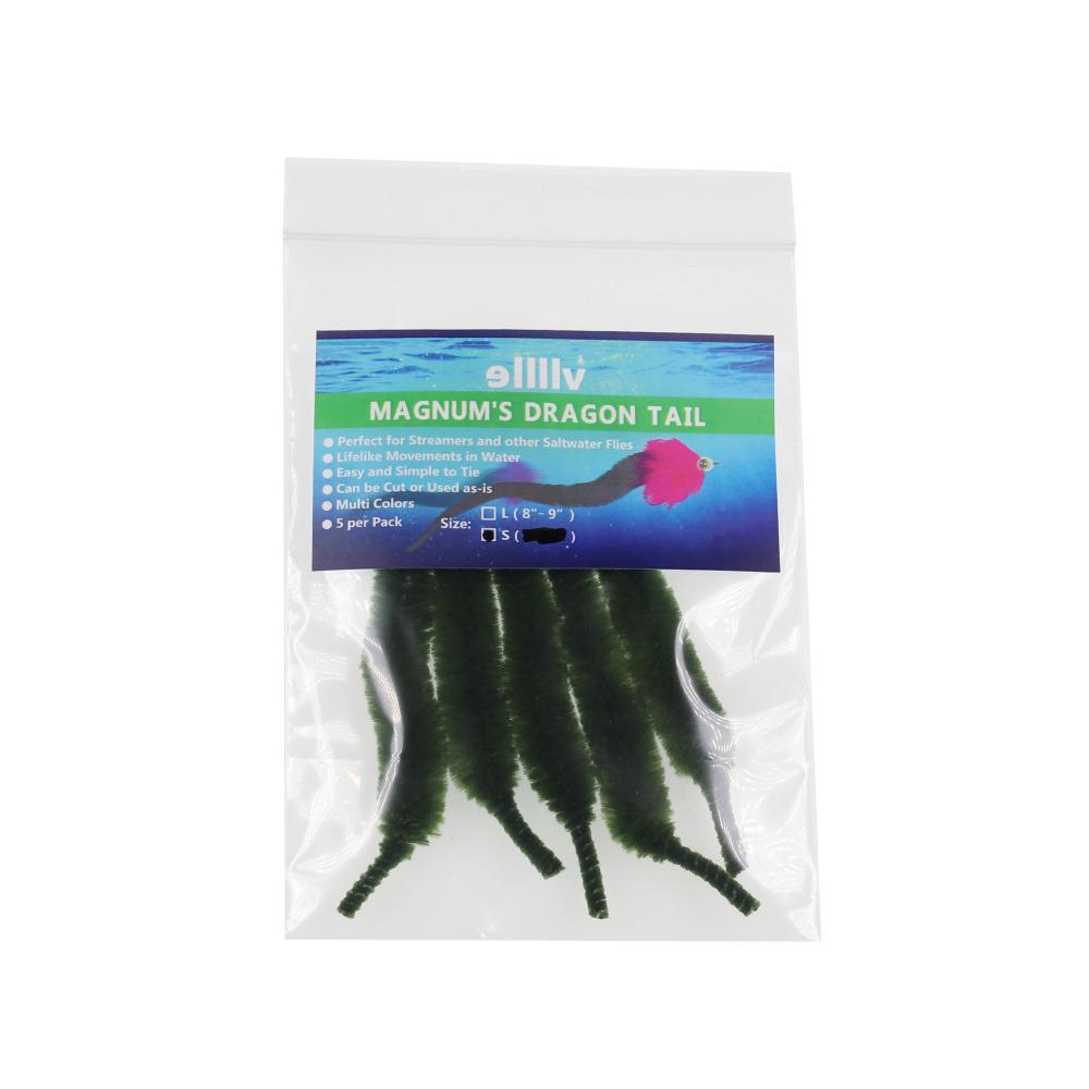 5PCS/Pack Size S Magnum's Dragon Tail for Pike Musky Strearmer Fly Saltwater Fishing Bait Fish Fly Tying Material