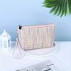 1pc Colorful Woven Cosmetic Bag Waterproof Travel Toiletries Bag Women Accessories Small Zipper Wallet