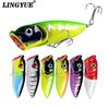 6-Color Fishing Lure Set: 5cm and 6.5cm/12g Poppers