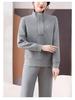 Women's Spring/Autumn 2025 Fashionable Age-Reducing High-End Casual Sweater Two-Piece Suit with Stand-Up Collar