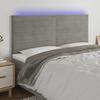 VidaXL LED Headboard Bedroom Furniture Double Bed Accessory Head of Bed Frame Interior Light Grey 3122618