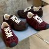 New Leather Casual Lace-up Sports Shoes Flat Bottom Round Head Shallow Mouth Fashionable and Versatile