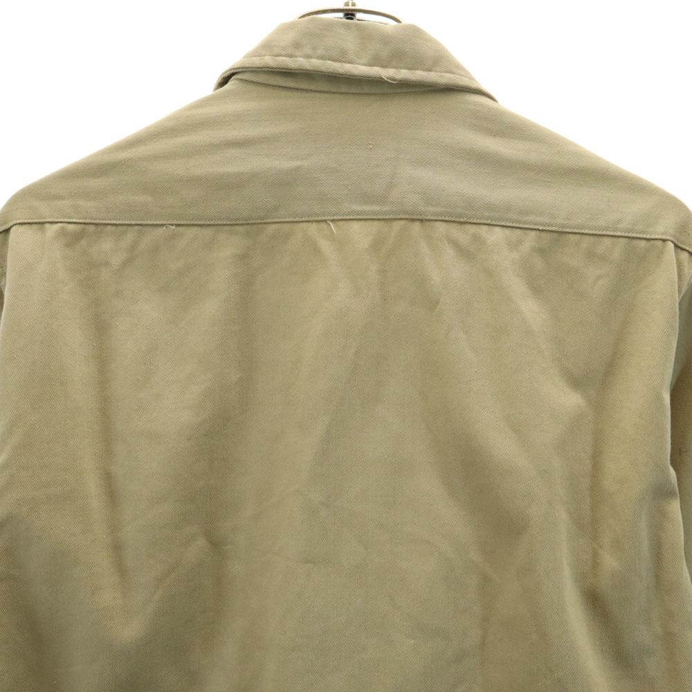 US ARMY 40s Vintage Long Sleeve Cotton Shirt 14 1/2 Gusseted Military Men's Used