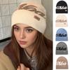 New Style Women Fashion Knit Hat Soft Beanie For Women Solid Color Letter Jacquard Dandy Cap
