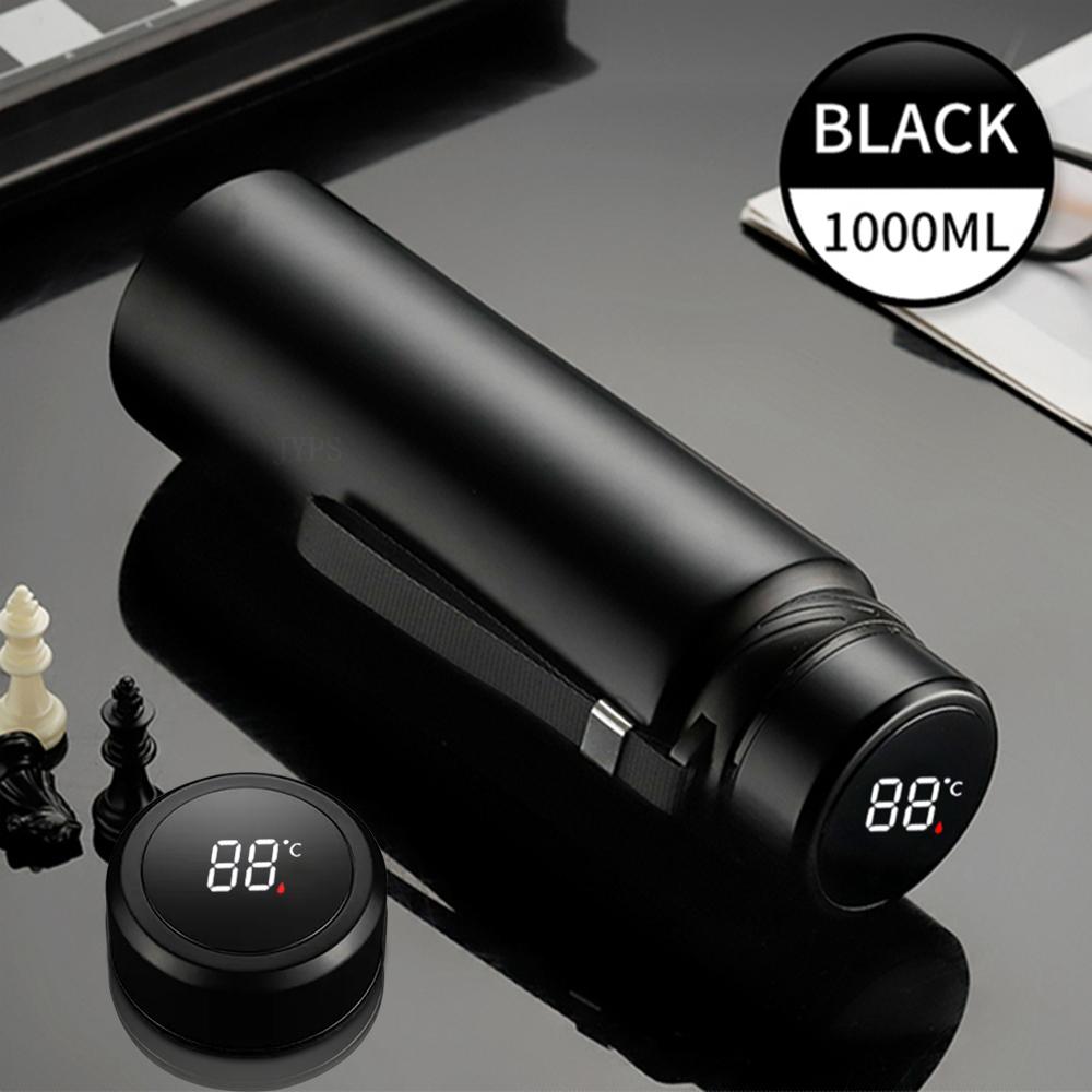 Умный термос из нержавеющей стали большой емкости 1000 мл, портативный уличный подарочный флакон, дисплей температуры, интеллектуальный вакуумный термос, спортивный чайник