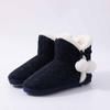 Fashion Comwarm Fur Fuzzy Snow Boots For Women Knit Plush Winter Slippers Non-slip Furry Flat Ankle Boots Warm Fluffy House Cotton Shoes
