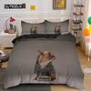 Cute Cartoon Bulldog Pattern Duvet Cover Set King Full Size Bedding Set Room Decor Soft Microfiber Quilt/Comforter Cover 2/3PCS